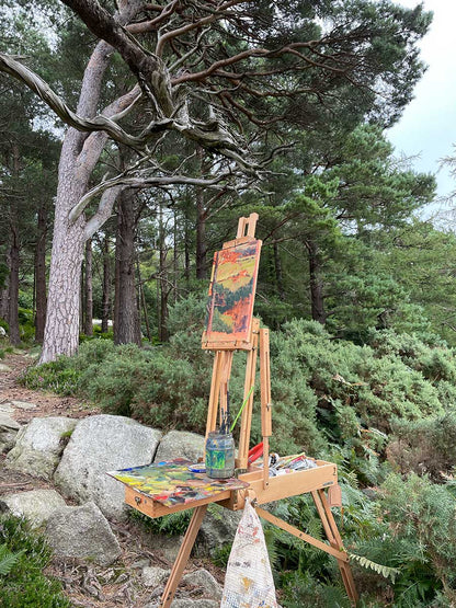 Painting in progress on easel at the Scalp.